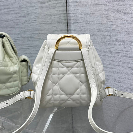SMALL 20 CARO BACKPACK IN WHITE MACROCANNAGE LAMBSKIN