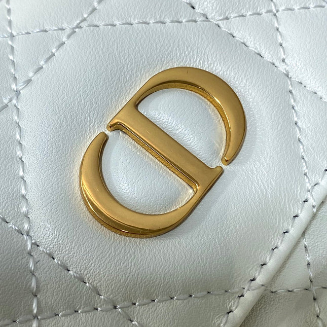 SMALL 20 CARO BACKPACK IN WHITE MACROCANNAGE LAMBSKIN