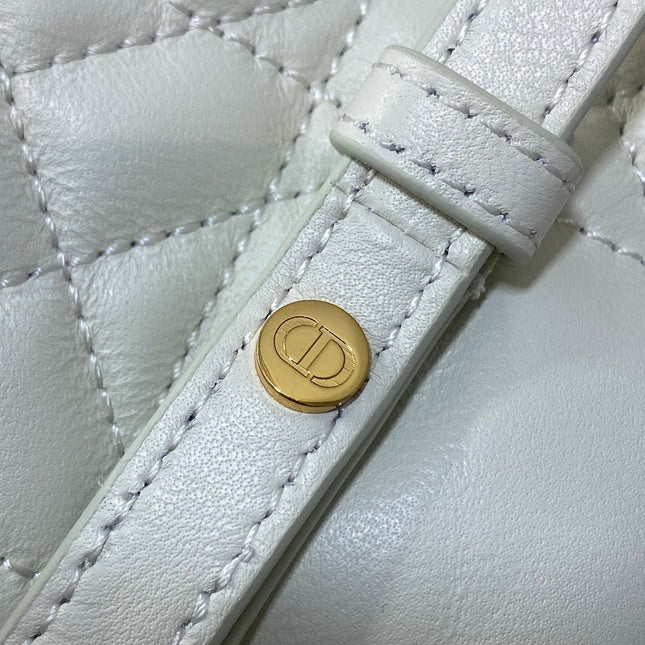 SMALL 20 CARO BACKPACK IN WHITE MACROCANNAGE LAMBSKIN