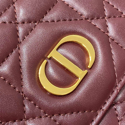 SMALL 23 CARO BACKPACK IN PLUM PURPLE MACROCANNAGE LAMBSKIN