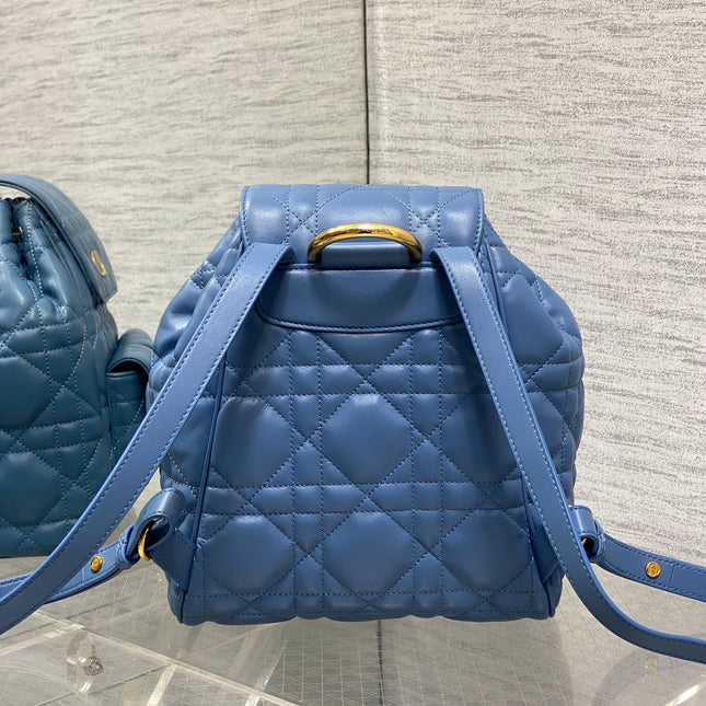 SMALL 20 CARO BACKPACK IN ROYAL BLUE MACROCANNAGE LAMBSKIN