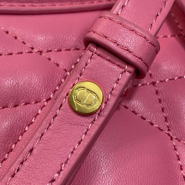 SMALL 20 CARO BACKPACK IN PUNCH PINK MACROCANNAGE LAMBSKIN