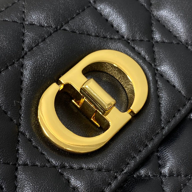 MISS CARO MINI 17 BAG IN BLACK MACROCANNAGE LAMBSKIN