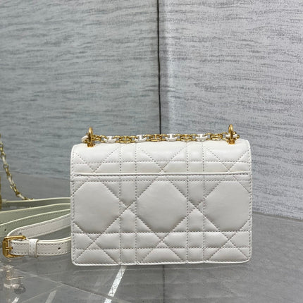 MISS CARO MINI 17 BAG IN WHITE MACROCANNAGE LAMBSKIN