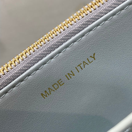 MISS CARO MINI 17 BAG IN CHROME GRAY MACROCANNAGE LAMBSKIN