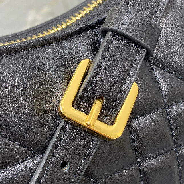 MISS CARO CIGALE MINI 24 BAG IN BLACK MACROCANNAGE LAMBSKIN