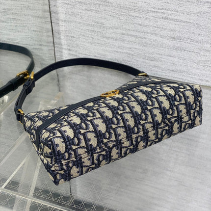 MONTAIGNE CIGALE MINI 24 BAG IN BLUE DIOR OBLIQUE JACQUARD