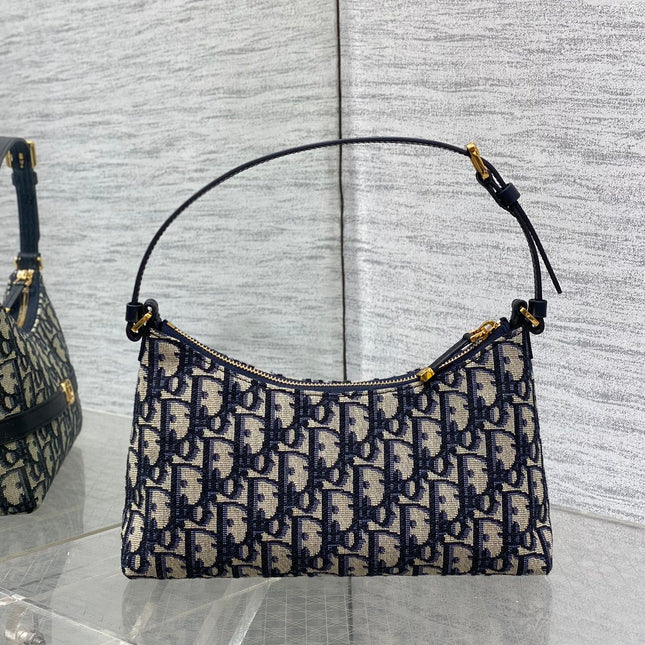 MONTAIGNE CIGALE MINI 24 BAG IN BLUE DIOR OBLIQUE JACQUARD