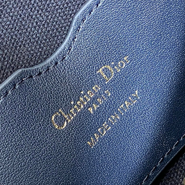 MONTAIGNE CIGALE MINI 24 BAG IN BLUE DIOR OBLIQUE JACQUARD