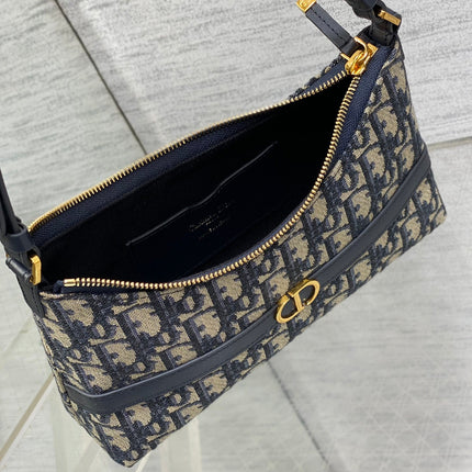 MONTAIGNE CIGALE MINI 24 BAG IN BLUE DIOR OBLIQUE JACQUARD