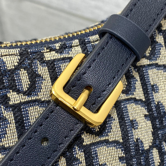MONTAIGNE CIGALE MINI 24 BAG IN BLUE DIOR OBLIQUE JACQUARD
