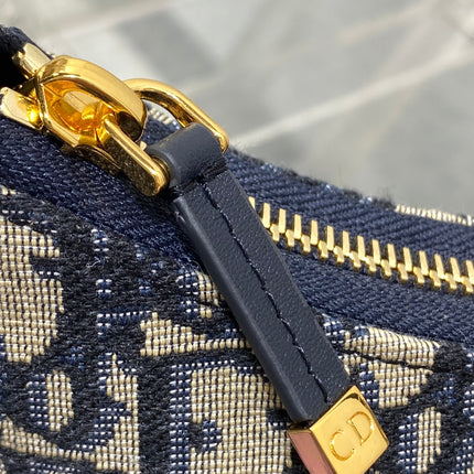MONTAIGNE CIGALE MINI 24 BAG IN BLUE DIOR OBLIQUE JACQUARD
