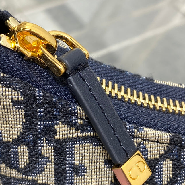 MONTAIGNE CIGALE MINI 24 BAG IN BLUE DIOR OBLIQUE JACQUARD