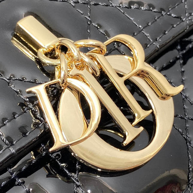MINI BAG 24 IN BLACK PATENT CANNAGE CALFSKIN