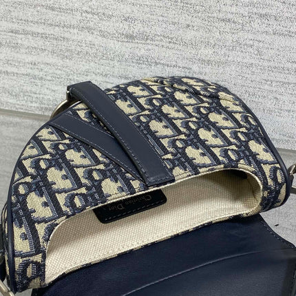 SADDLE 19 BAG WITH STRAP BLUE OBLIQUE JACQUARD