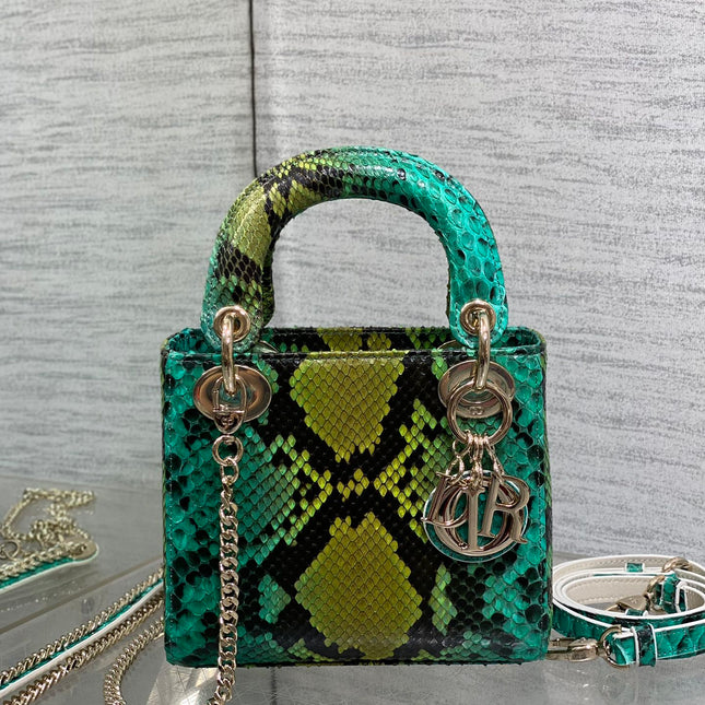 MINI 17 LADY BAG IN COLORFUL SNAKESKIN PATTERN LAMBSKIN 225963