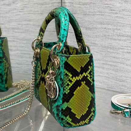 MINI 17 LADY BAG IN COLORFUL SNAKESKIN PATTERN LAMBSKIN 225963