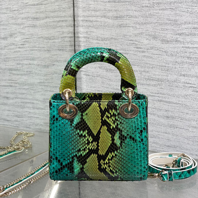 MINI 17 LADY BAG IN COLORFUL SNAKESKIN PATTERN LAMBSKIN 225963