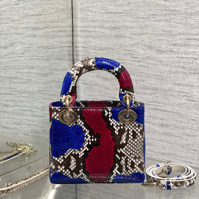 MINI 17 LADY BAG IN COLORFUL SNAKESKIN PATTERN LAMBSKIN 225981