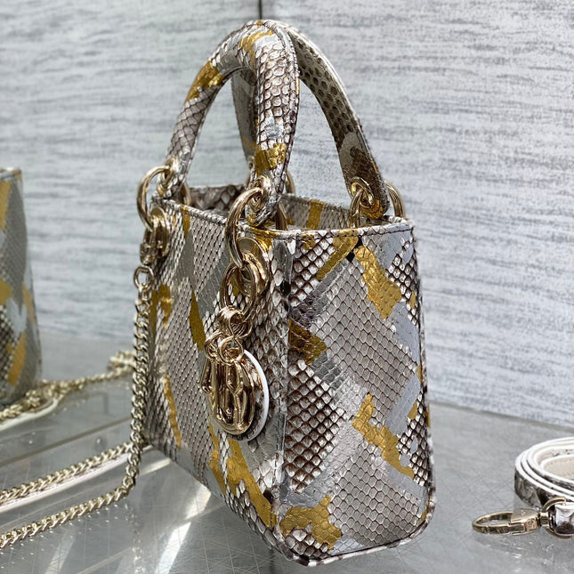 MINI 17 LADY BAG IN COLORFUL SNAKESKIN PATTERN LAMBSKIN 225983