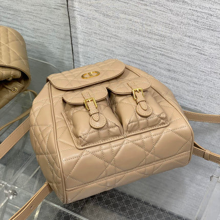 MEDIUM 25 CARO BACKPACK ALMOND BEIGE MACROCANNAGE LAMBSKIN