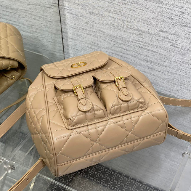 MEDIUM 25 CARO BACKPACK ALMOND BEIGE MACROCANNAGE LAMBSKIN