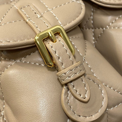 MEDIUM 25 CARO BACKPACK ALMOND BEIGE MACROCANNAGE LAMBSKIN
