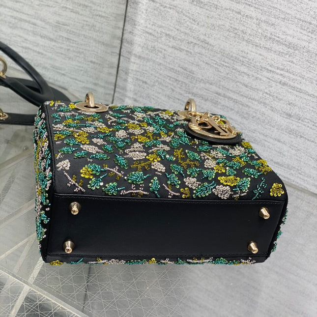 SMALL 20 BAG BLACK LAMBSKIN WITH SHOOTING STAR EMBROIDERY WOMEN 226114