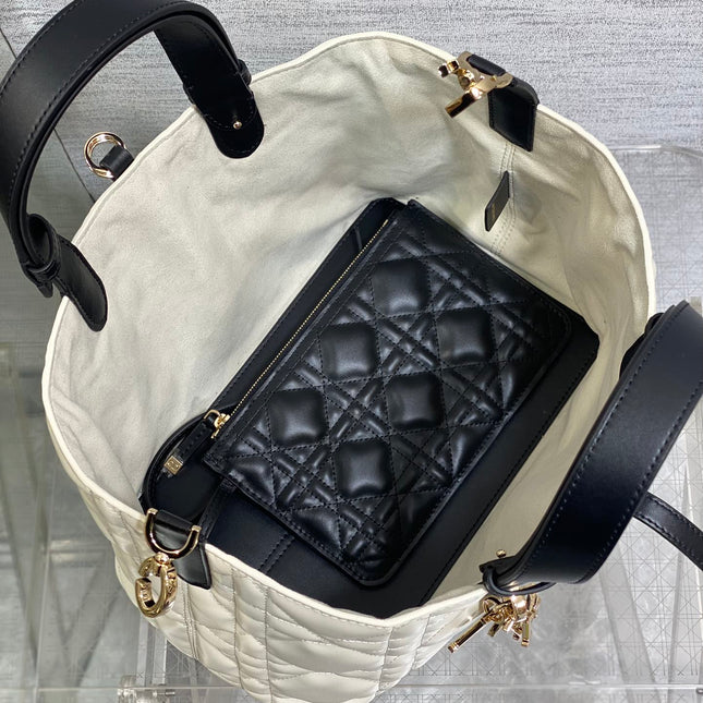 ALWAYS MINI 28 BAG IN WHITE MIX BLACK MACROCANNAGE CALFSKIN