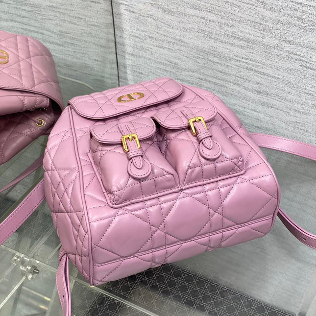 MEDIUM 25 CARO BACKPACK FLAMINGO PINK MACROCANNAGE LAMBSKIN