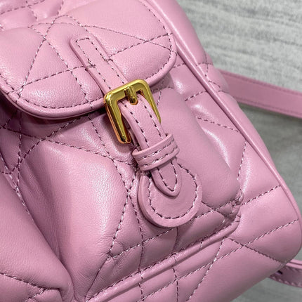 MEDIUM 25 CARO BACKPACK FLAMINGO PINK MACROCANNAGE LAMBSKIN