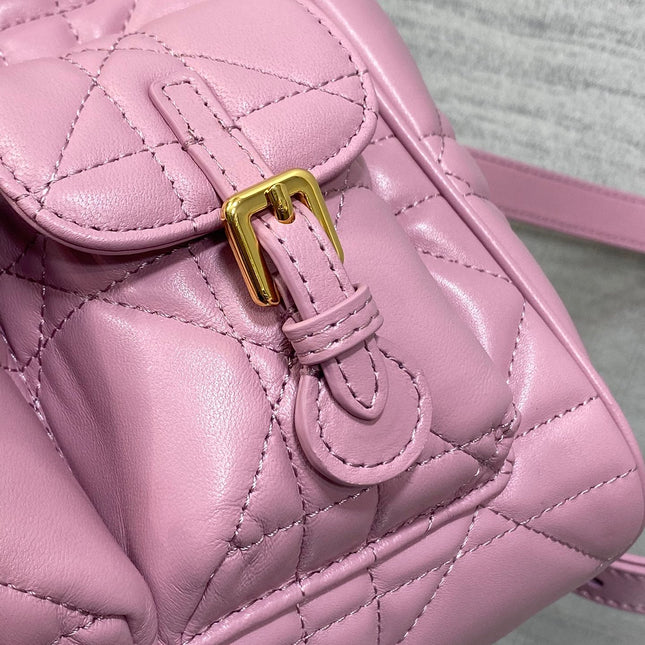 MEDIUM 25 CARO BACKPACK FLAMINGO PINK MACROCANNAGE LAMBSKIN