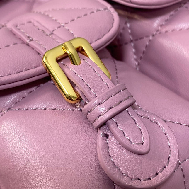 MEDIUM 25 CARO BACKPACK FLAMINGO PINK MACROCANNAGE LAMBSKIN