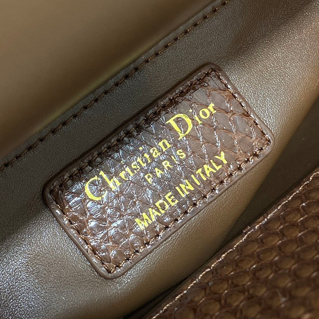 MINI 17 LADY BAG IN PEACAN BROWN METALLIC LAMBSKIN