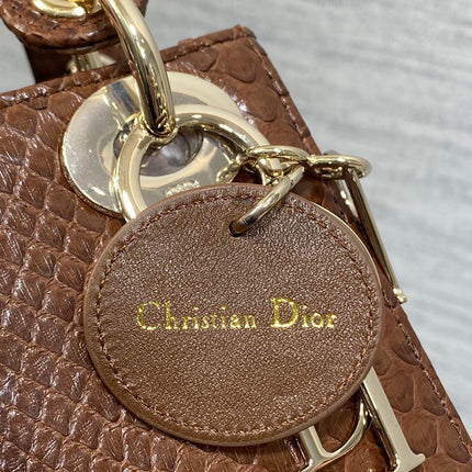 MINI 17 LADY BAG IN PEACAN BROWN METALLIC LAMBSKIN