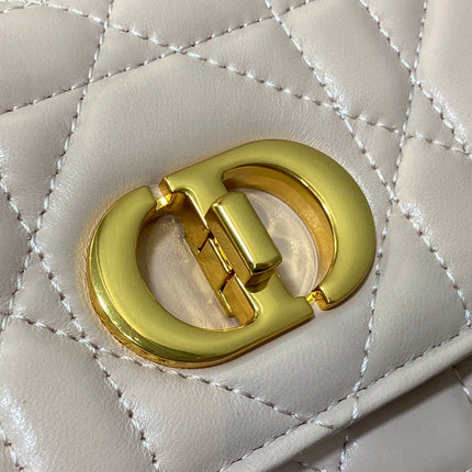 MISS CARO TOP HANDLE POUCH 24 IN PALE PINK MACROCANNAGE LAMBSKIN