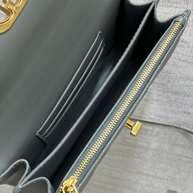 MISS CARO MINI BAG 17 IN OSLO GREY MACROCANNAGE LAMBSKIN