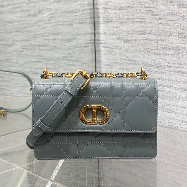 MISS CARO MINI BAG 17 IN OSLO GREY MACROCANNAGE LAMBSKIN