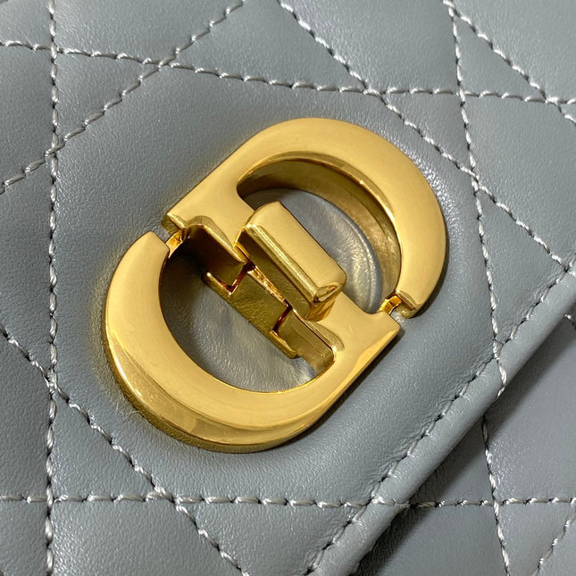 MISS CARO MINI BAG 17 IN OSLO GREY MACROCANNAGE LAMBSKIN