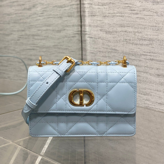 MISS CARO MINI BAG 17 IN BABY BLUE MACROCANNAGE LAMBSKIN