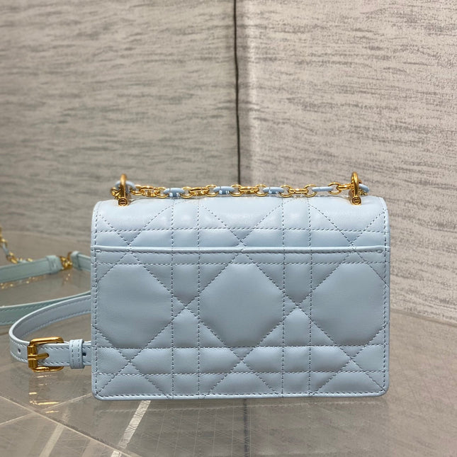 MISS CARO MINI BAG 17 IN BABY BLUE MACROCANNAGE LAMBSKIN