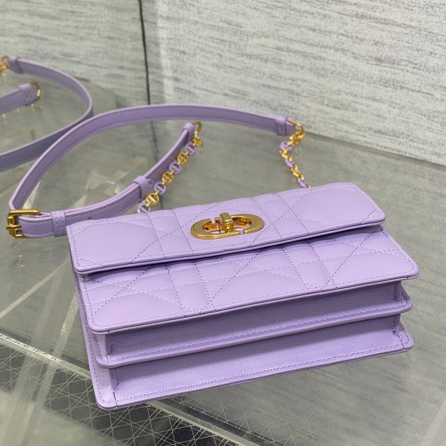 MISS CARO MINI BAG 17 IN BABY PURPLE MACROCANNAGE LAMBSKIN