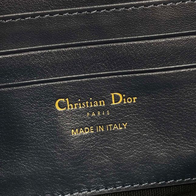 DIOR 25S 30 MONTAIGNE AVENUE BAG 23 IN BLUE CANVAS DIOR OBLIQUE JACQUARD