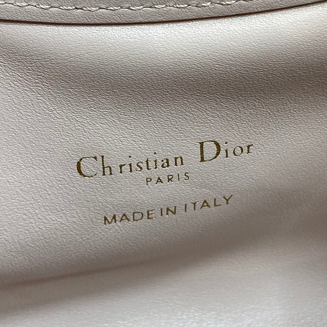 DIOR 25S JOLIE TOP HANDLE MINI BAG 18 IN BABY PINK CALFSKIN GOLD HARDWRE