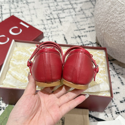 MARY JANE FLAT IN CRIMSON RED CALFSKIN