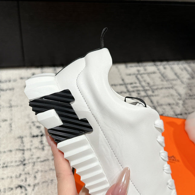 BOUNCING SNEAKER IN WHITE MIX BLACK CALFSKIN