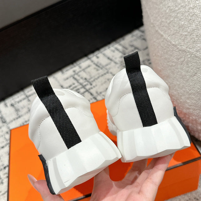 BOUNCING SNEAKER IN WHITE MIX BLACK CALFSKIN