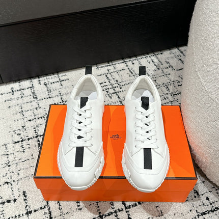 BOUNCING SNEAKER IN WHITE MIX BLACK CALFSKIN