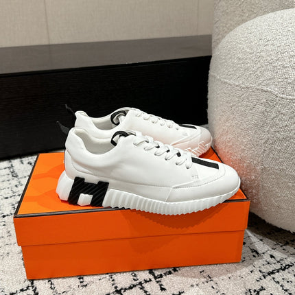 BOUNCING SNEAKER IN WHITE MIX BLACK CALFSKIN