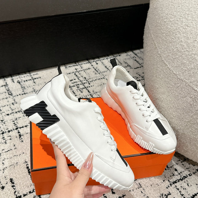 BOUNCING SNEAKER IN WHITE MIX BLACK CALFSKIN